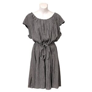 Lauren Conrad Woman’s Gingham Check Flowy Short Sleeve Scoop Neck Dress Sz XXL